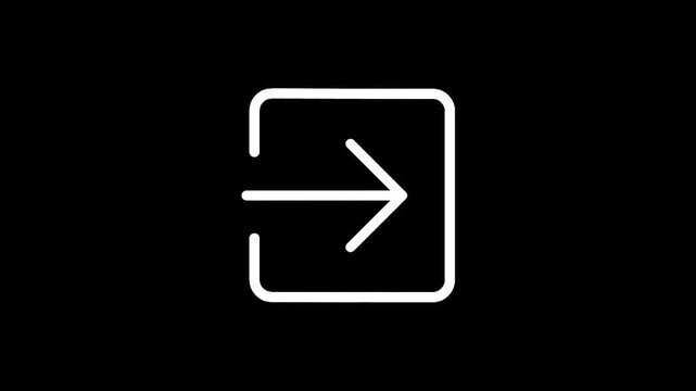 Exit icon on a black background