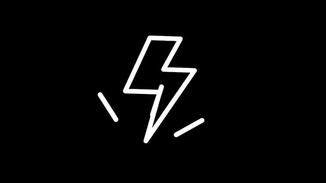 White lightning bolt on a black background