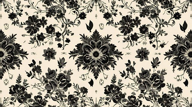 Stylized floral halftone pattern without interruptions - Powered by Adobe