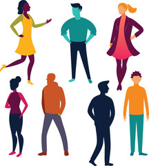 Fototapeta premium Silhouetted Figures Stand Boldly Together Fashion Forward and Poised Distinctly Styled