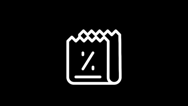 Receipt icon on black background