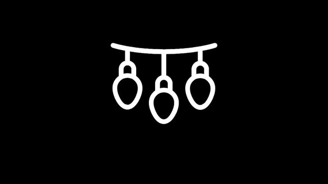 String lights icon on a black background