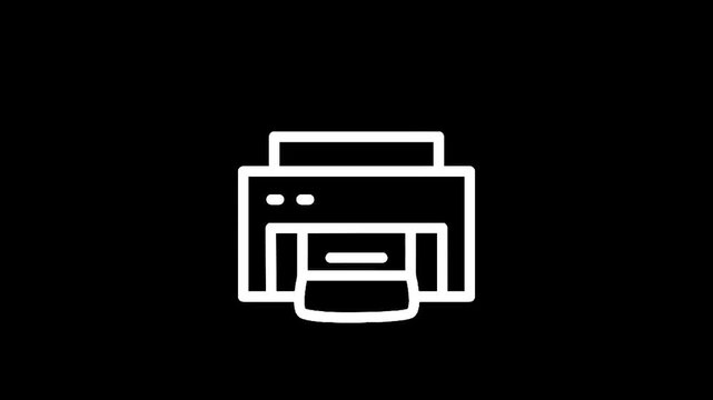 Printer icon on a black background