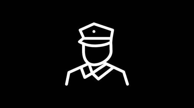 Police Officer Icon on Black Background