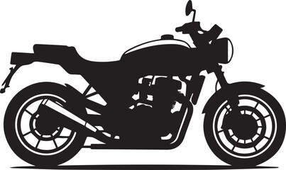 Obraz premium Motorcycle black and white silhouette vector illustration flat design