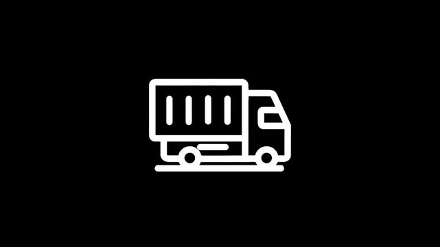 Truck Icon on Black Background