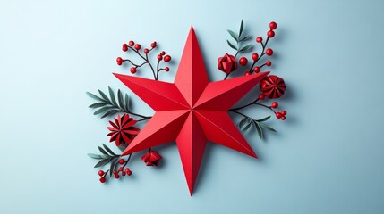 Intricate Paper Cutout Featuring Glowing Christmas Star for Festive Holiday Decorations
