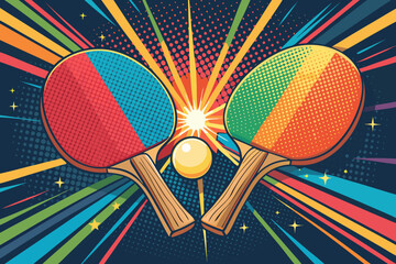 Vibrant Ping Pong Paddles With Glowing Ball Bol Professional Photo