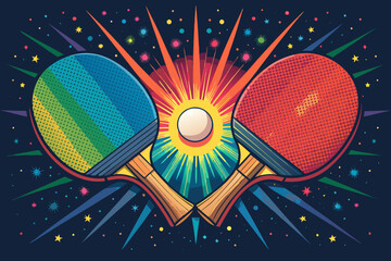 Stunning Ping Pong Paddles With Glowing Ball Bol Creative Visual