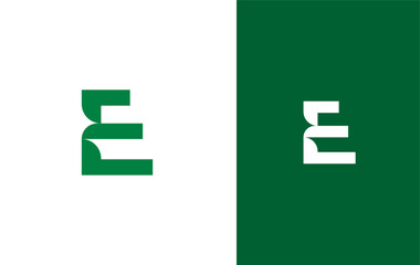 Modern 'E' Letter Logo Design for Business and Branding, Green and White Creative Concept