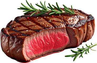 Steak 3D PNG Transparent Background (Isolated on White Background)