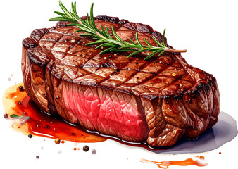 Steak 3D PNG Transparent Background (Isolated on White Background)