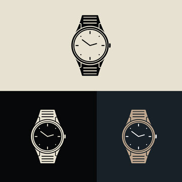 Minimalist Hand Watch and Time Logo Clock, Wristwatch