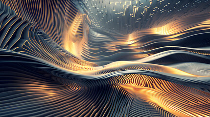 interior with AI-generated wall patterns, abstract flowing textures, futuristic digital art integrated into walls, cinematic 16:9