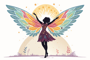 Featuring Fairy With Glowing Wings Bold Magical Beautiful Creative Visual