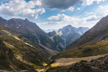 Mountain landscape in the French Alps during summer