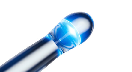 Blue transparent glowing abstract tube on black