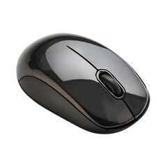 Black Wireless Computer Mouse, sleek ergonomic tech accessory, white isolated background