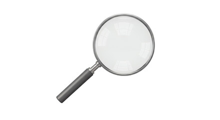 3D Magnifying Glass on Transparent Background