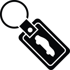 Black automotive key fob vector silhouette illustration of car key accessory for vehicle design projects