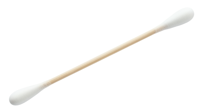 Cotton Swab with Bamboo Stick for Personal Hygiene Transparent