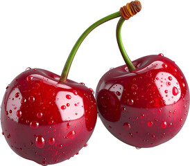 Cherry 3D PNG Transparent Background (Isolated on White Background)