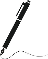 Minimalist fountain pen with flowing Line