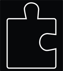 Obraz premium Black puzzle piece icon symbol of integration match and completion concept