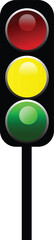 Realistic vector traffic light with red yellow and green 
glow