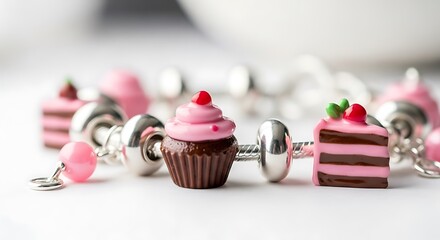 Charm Bracelet with Cupcake and Cake Charms jewelry