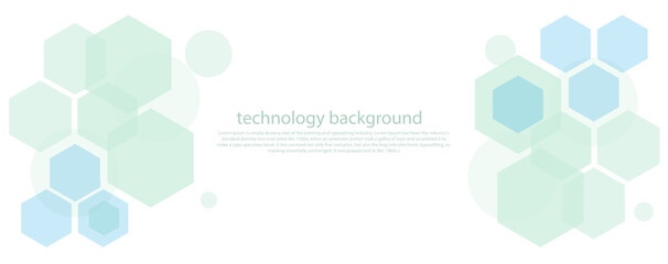 Geometric abstract background with green hexagons. Science, technology  concept. Vector illustration