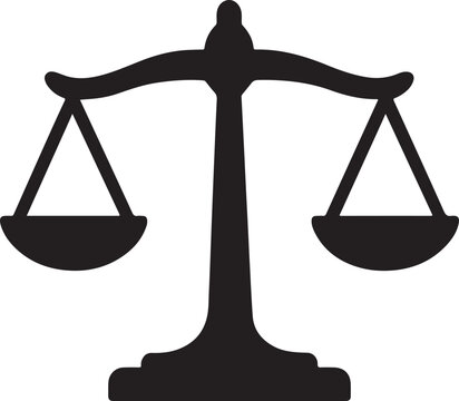 Silhouette of scales of justice symbolizing law and balance for legal concepts