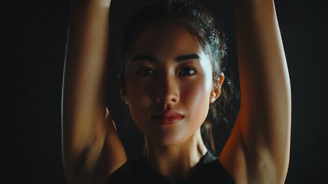 Smiling Young Woman in Sportswear Recording Video for Healthy Lifestyle Blog in a Modern Home Kitchen