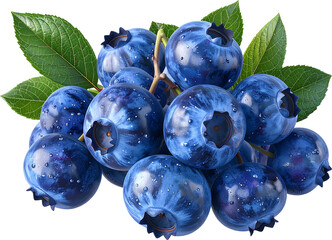 Blueberry 3D PNG Transparent Background (Isolated on White Background)