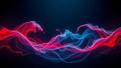 Abstract red and blue waves colliding in darkness, representing illness and discomfort.