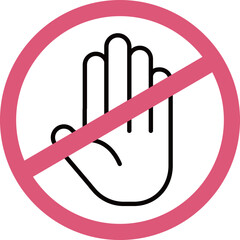 触らないで　手のひら　接触禁止　ベクターイラスト素材