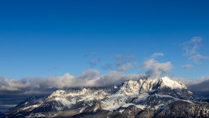 Obraz premium Snow-Covered Wilder Kaiser Mountains in Tyrol Austria