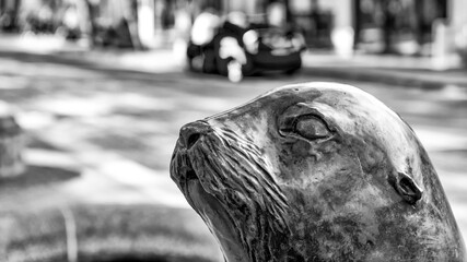 Portland, Oregon City Sculptures. Seals