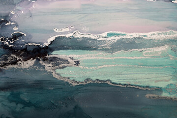 Art background made of multicolored ink stains