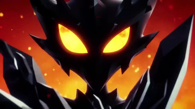 Dark creature fiery background