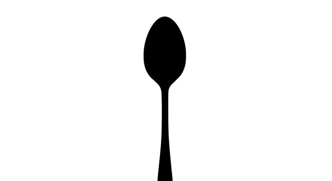 Vector art of a sleek black spoon, its elegant silhouette suggesting culinary artistry and the simple pleasure of savoring a delicious meal with grace and style