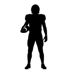 Fototapeta premium Vector art of silhouette of a football player, showcasing his athletic stance, uniform, and helmet, capturing the essence of the sports power and determination