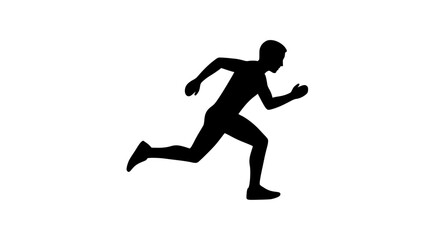 Obraz premium Vector art of a silhouette of a man running at full speed, the runner is in motion, with his arms and legs extended, showing determination