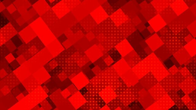 Red Geometric Pattern of Squares and Dotted Squares on Diagonal Grid Keywords: red, background, geometric, pattern, squares, rectangles, dotted, halftone, grid, diagonal, abstract, design, texture