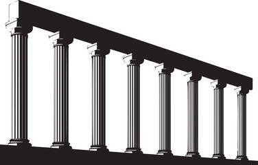 Column silhouettes vector illustration