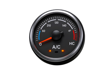 Automotive air conditioning gauge isolated on transparent background