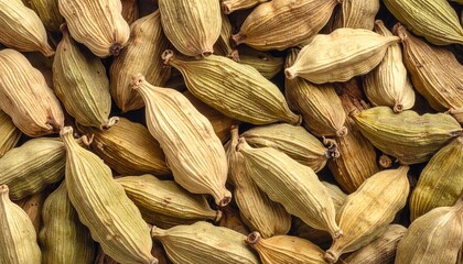 Close-up of dried cardamom pods