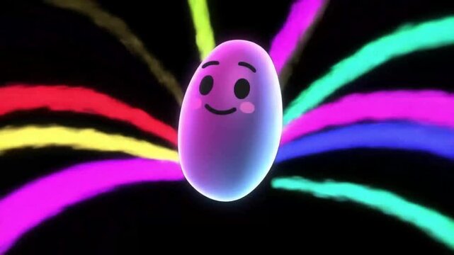 Animated sad egg colorful background