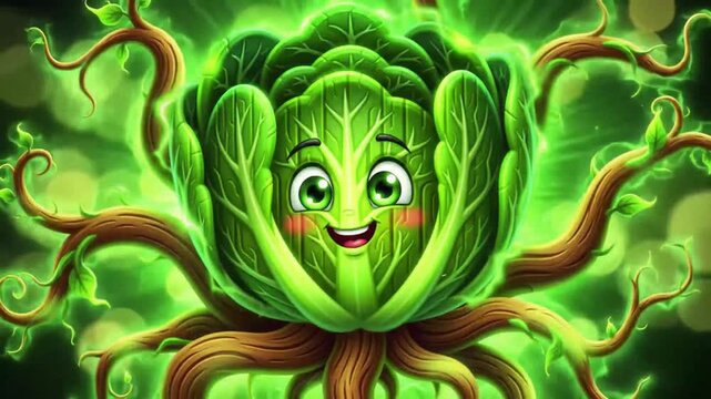 Animated green vegetable illustration