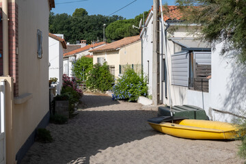 Le Racou hamlet houses in Argeles-sur-Mer, or the nook in Catalan, typical place along the...